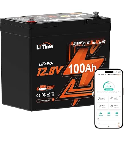 Amazon | LiTime 12V 100Ah リン酸鉄リチウムイオンバッテリー 14.6